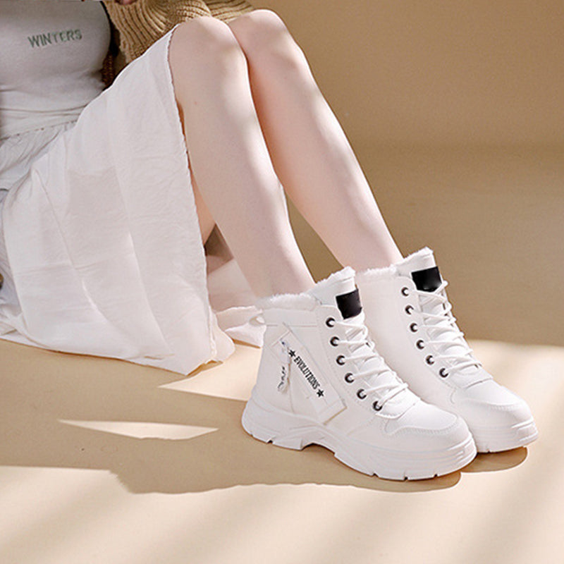 Bottes de neige chaudes et doublées de peluche pour femmes